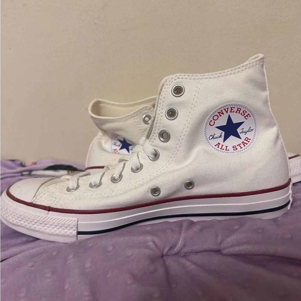 Converse Cream High-Top Sneakers 9 women’s wide width